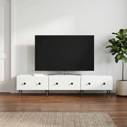 vidaXL TV Cabinet with Drawer White 147 x 34.5 x 30 cm Engineered Wood
