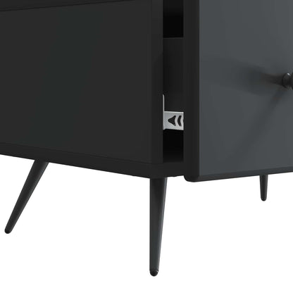 vidaXL TV Cabinet with Drawer Black 147 x 34.5 x 30 cm Engineered Wood
