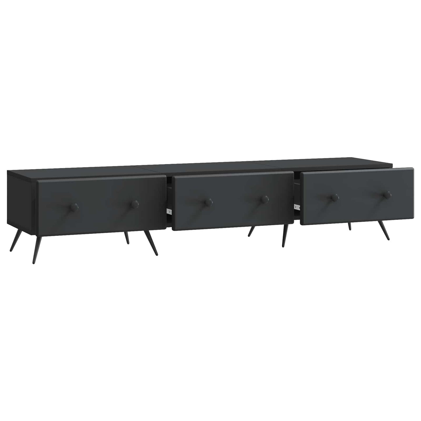 vidaXL TV Cabinet with Drawer Black 147 x 34.5 x 30 cm Engineered Wood