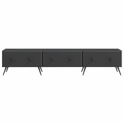 vidaXL TV Cabinet with Drawer Black 147 x 34.5 x 30 cm Engineered Wood