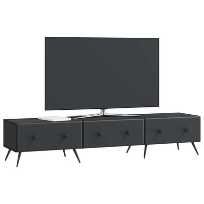 vidaXL TV Cabinet with Drawer Black 147 x 34.5 x 30 cm Engineered Wood