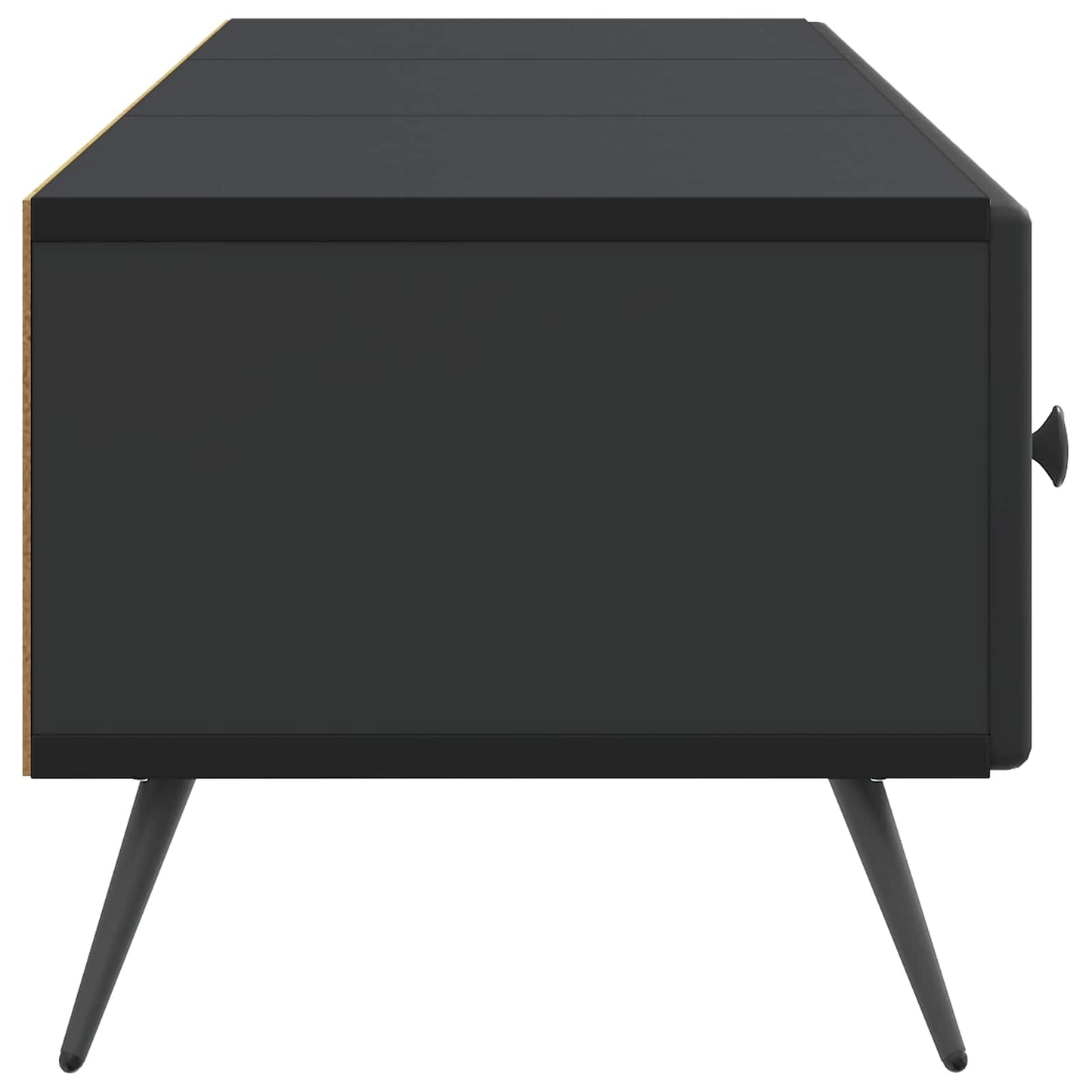 vidaXL TV Cabinet with Drawer Black 147 x 34.5 x 30 cm Engineered Wood
