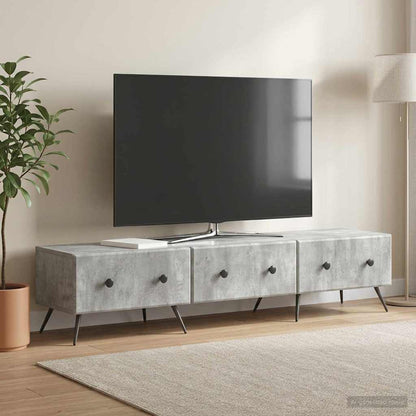 vidaXL TV Cabinet Concrete Grey 147 x 34.5 x 30 cm Engineered Wood
