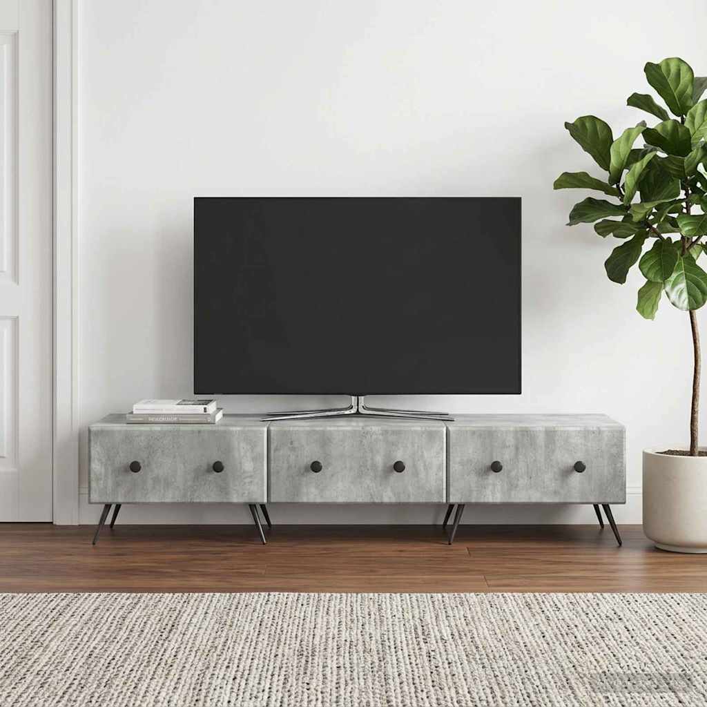 vidaXL TV Cabinet Concrete Grey 147 x 34.5 x 30 cm Engineered Wood
