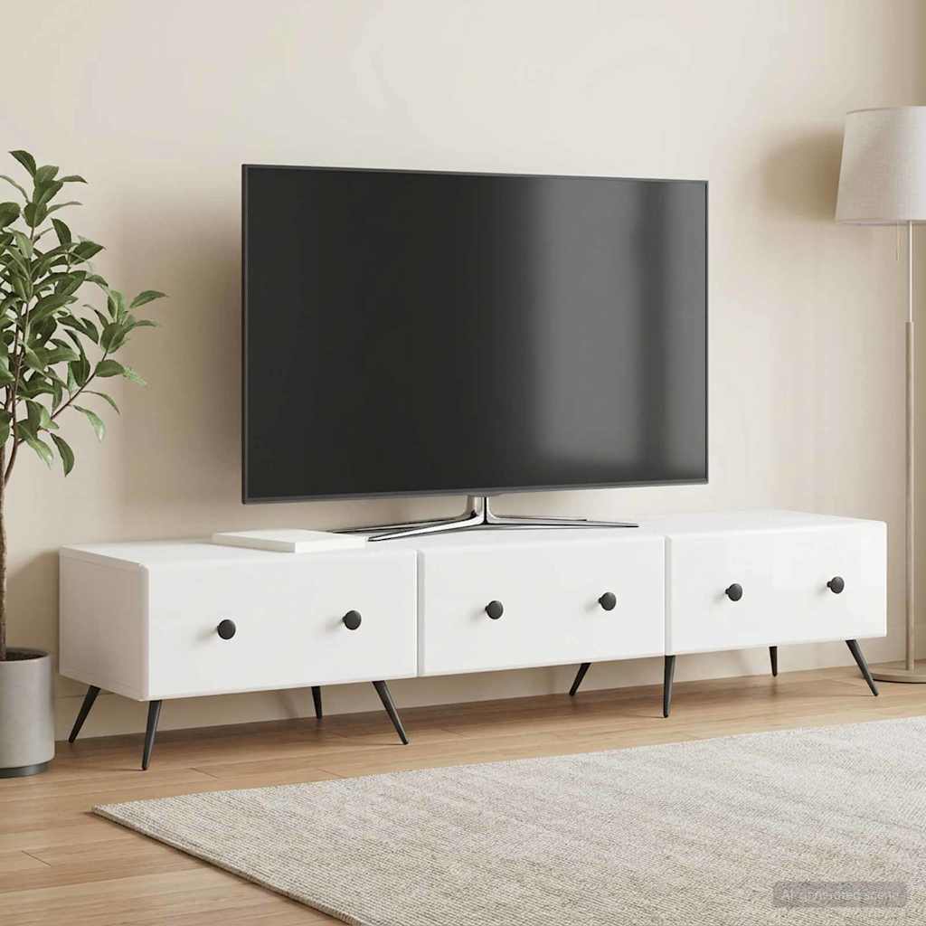 vidaXL TV Cabinet High Gloss White 147 x 34.5 x 30 cm Engineered Wood