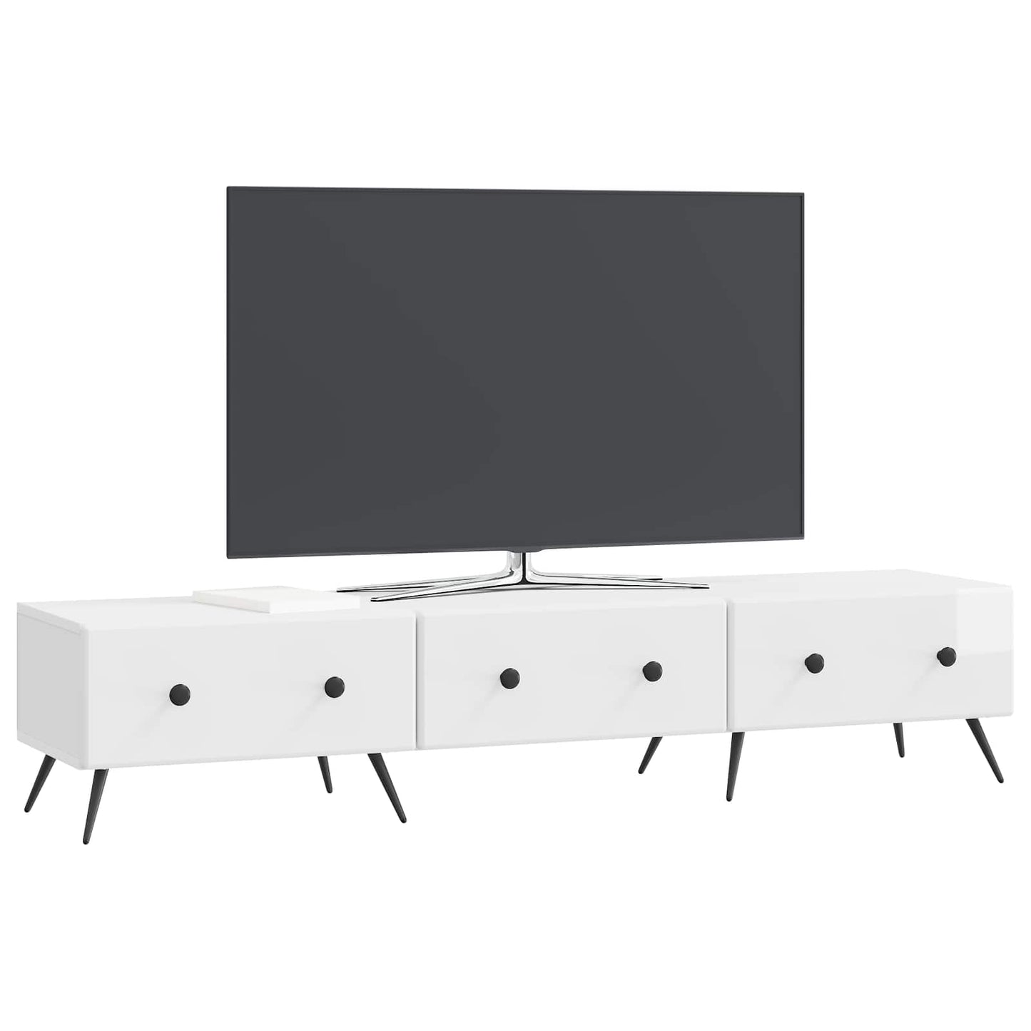 vidaXL TV Cabinet High Gloss White 147 x 34.5 x 30 cm Engineered Wood