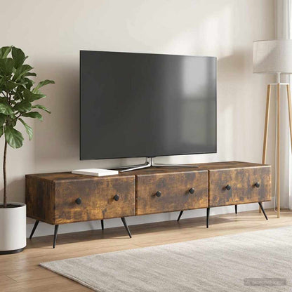 vidaXL TV Cabinet Smoked Oak 147 x 34.5 x 30 cm Engineered Wood