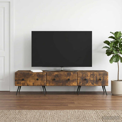 vidaXL TV Cabinet Smoked Oak 147 x 34.5 x 30 cm Engineered Wood