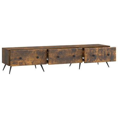 vidaXL TV Cabinet Smoked Oak 147 x 34.5 x 30 cm Engineered Wood