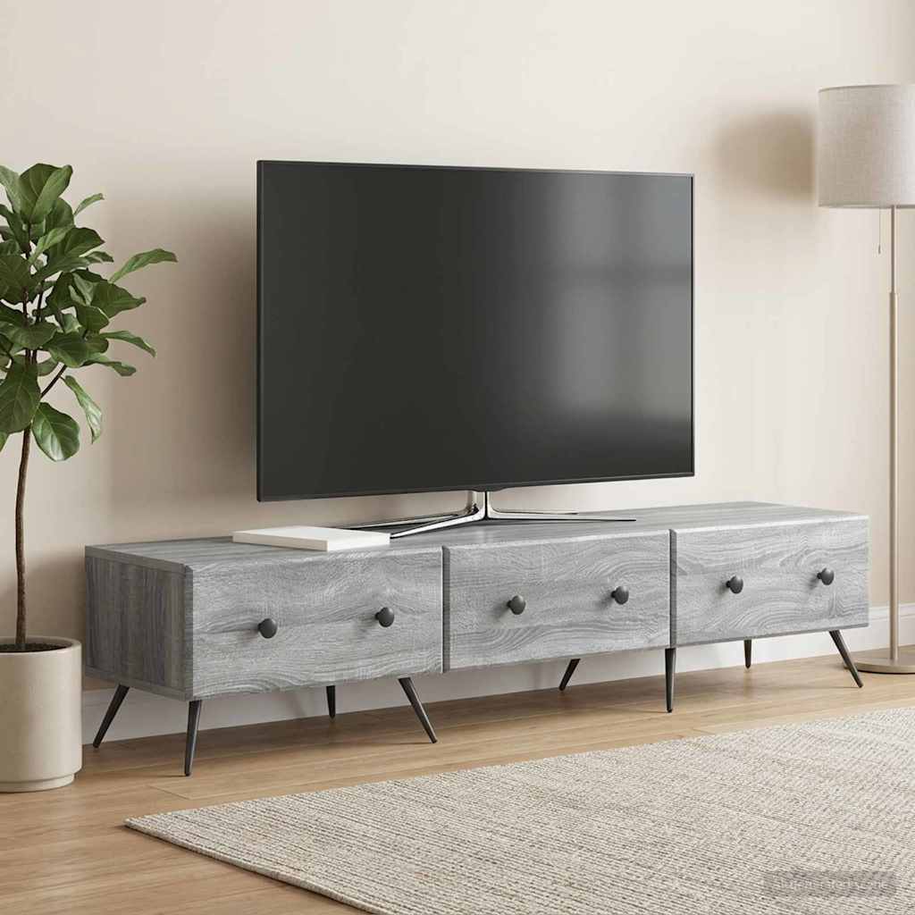 vidaXL TV Cabinet Grey Sonoma 147 x 34.5 x 30 cm Engineered Wood