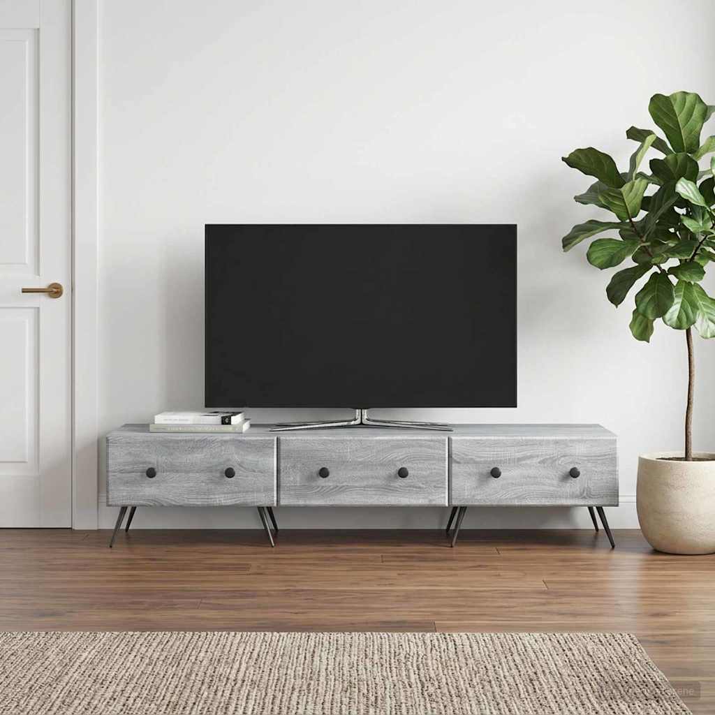 vidaXL TV Cabinet Grey Sonoma 147 x 34.5 x 30 cm Engineered Wood