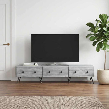 vidaXL TV Cabinet Grey Sonoma 147 x 34.5 x 30 cm Engineered Wood