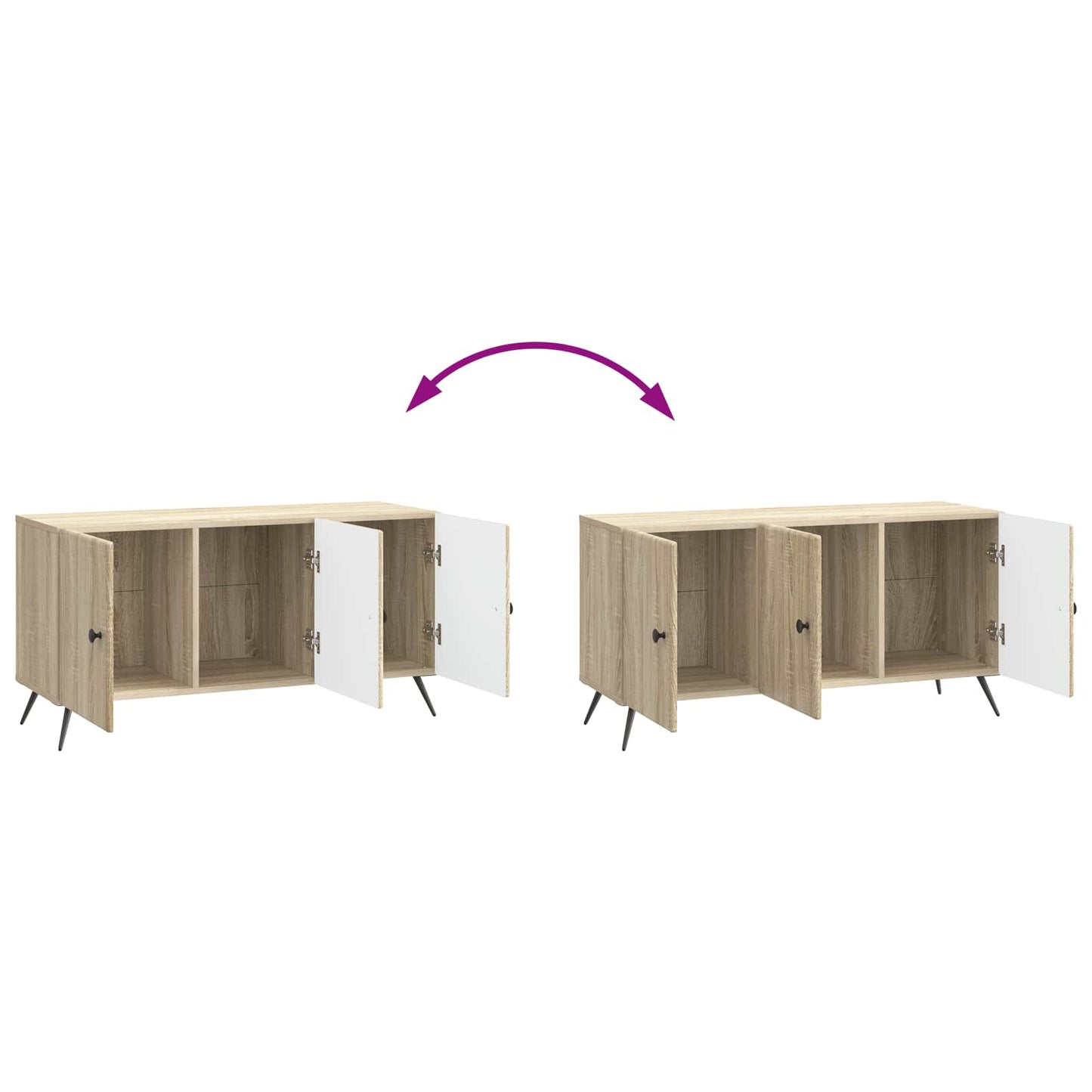vidaXL TV Cabinet Sonoma Oak 99 x 34.5 x 50 cm Engineered Wood