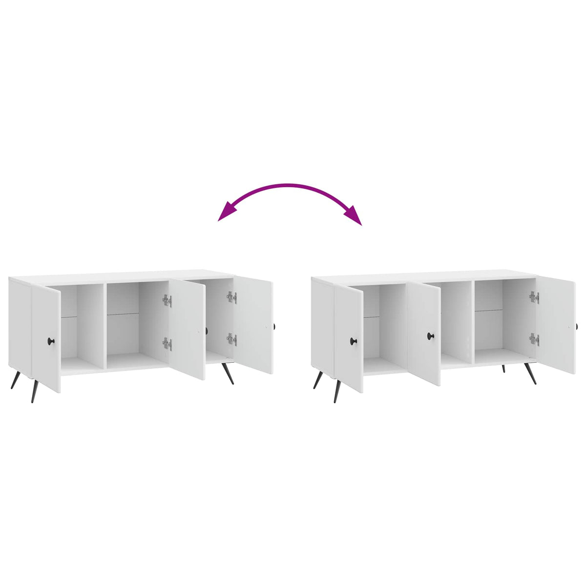 vidaXL TV Cabinet High Gloss White 99 x 34.5 x 50 cm Engineered Wood
