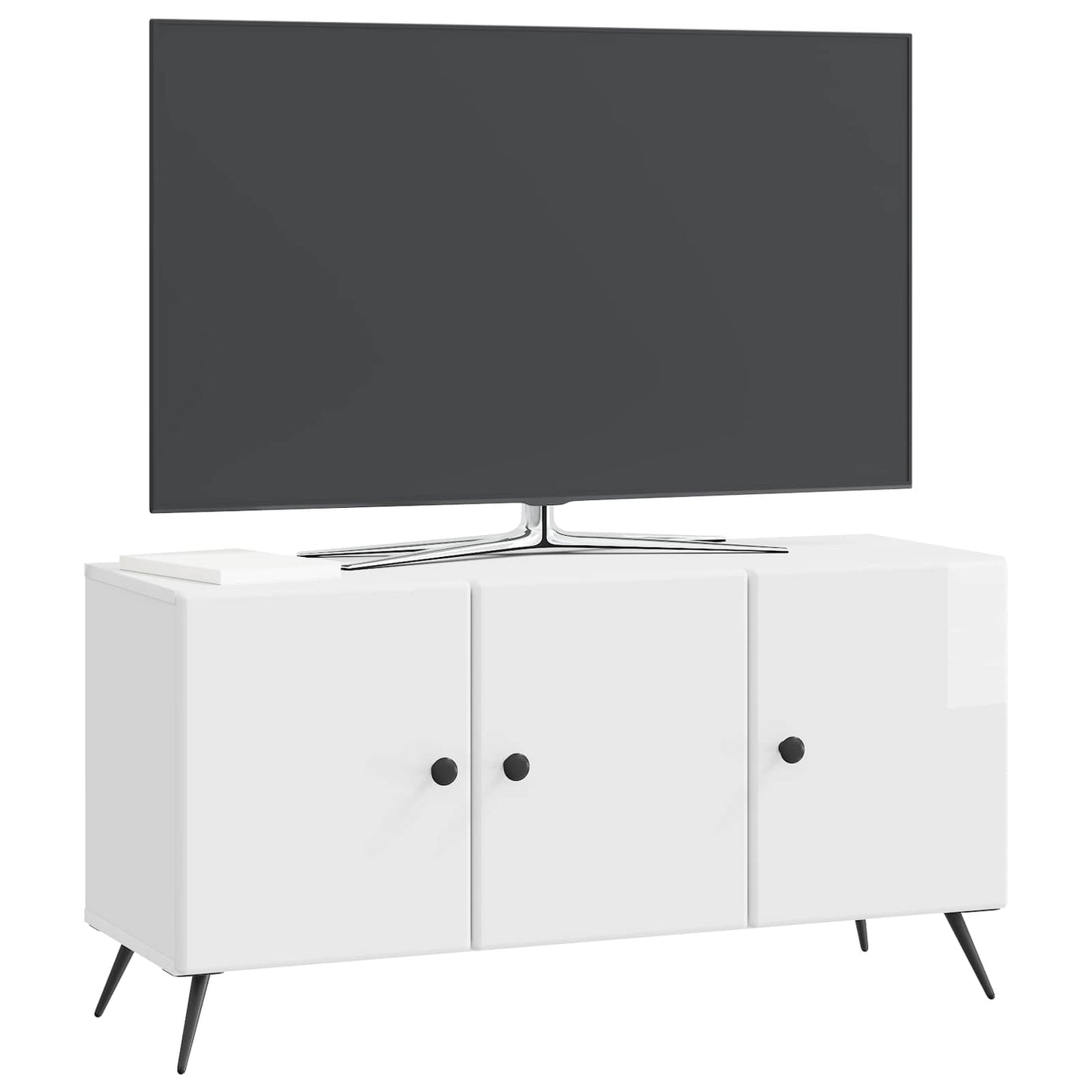 vidaXL TV Cabinet High Gloss White 99 x 34.5 x 50 cm Engineered Wood