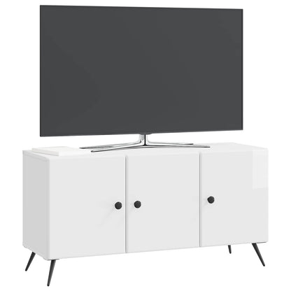 vidaXL TV Cabinet High Gloss White 99 x 34.5 x 50 cm Engineered Wood