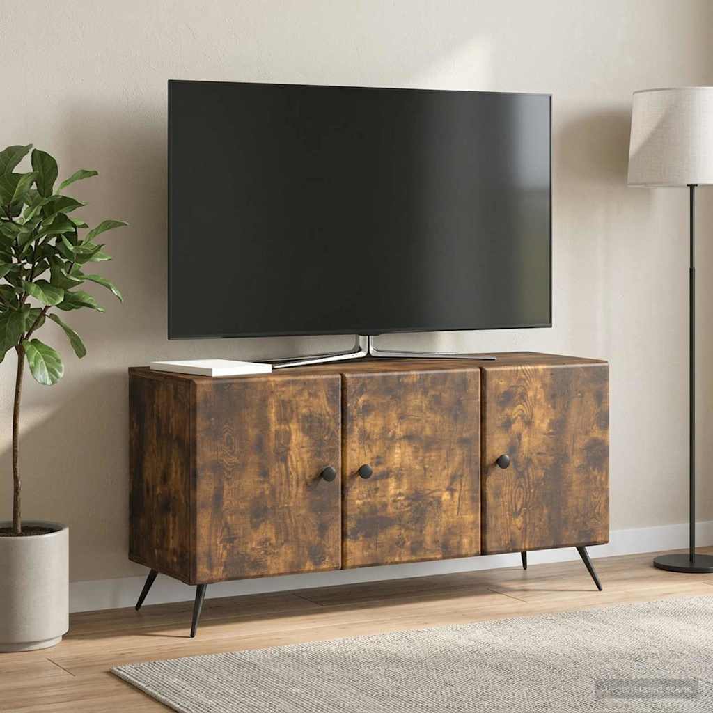 vidaXL TV Cabinet Smoked Oak 99 x 34.5 x 50 cm Engineered Wood