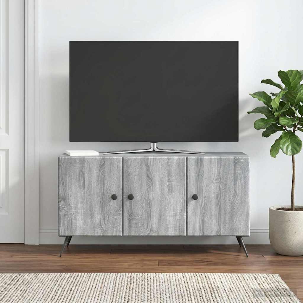 vidaXL TV Cabinet Grey Sonoma 99 x 34.5 x 50 cm Engineered Wood