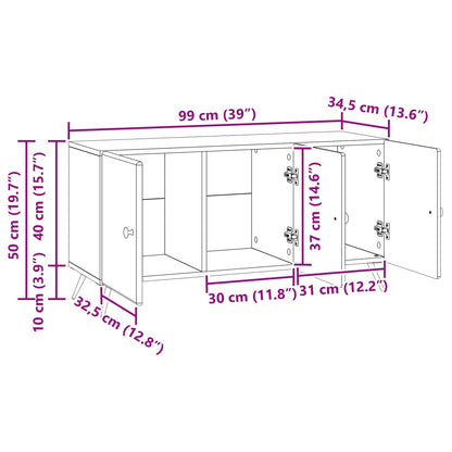 vidaXL TV Cabinet Artisan Oak 99 x 34.5 x 50 cm Engineered Wood