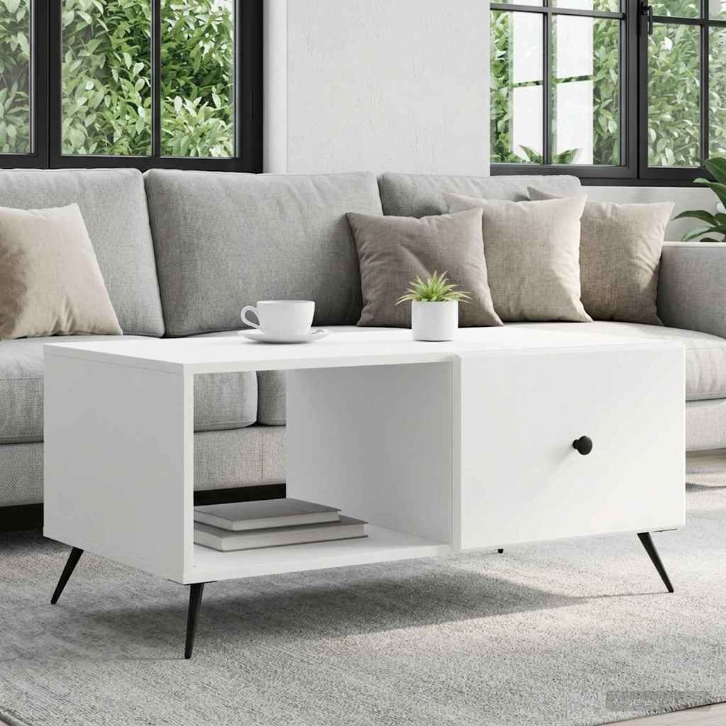 vidaXL Coffee Table White 90 x 50 x 40 cm Engineered Wood