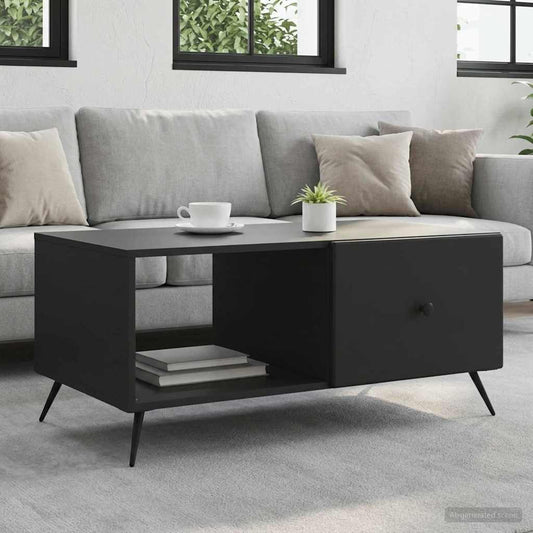 vidaXL Coffee Table Black 90 x 50 x 40 cm Engineered Wood