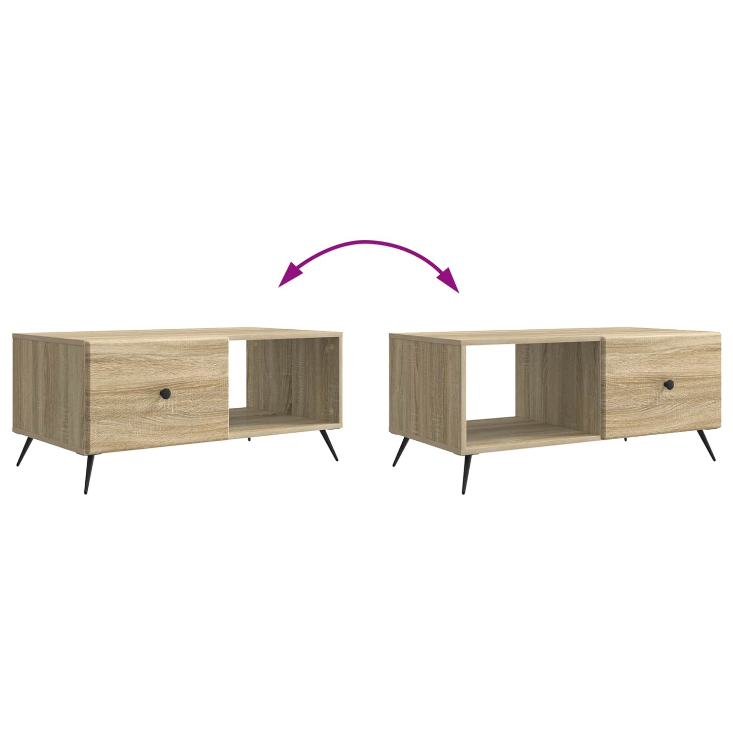 vidaXL Coffee Table Sonoma Oak 90 x 50 x 40 cm Engineered Wood