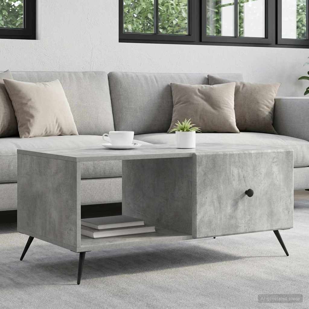 vidaXL Coffee Table Concrete Grey 90 x 50 x 40 cm Engineered Wood