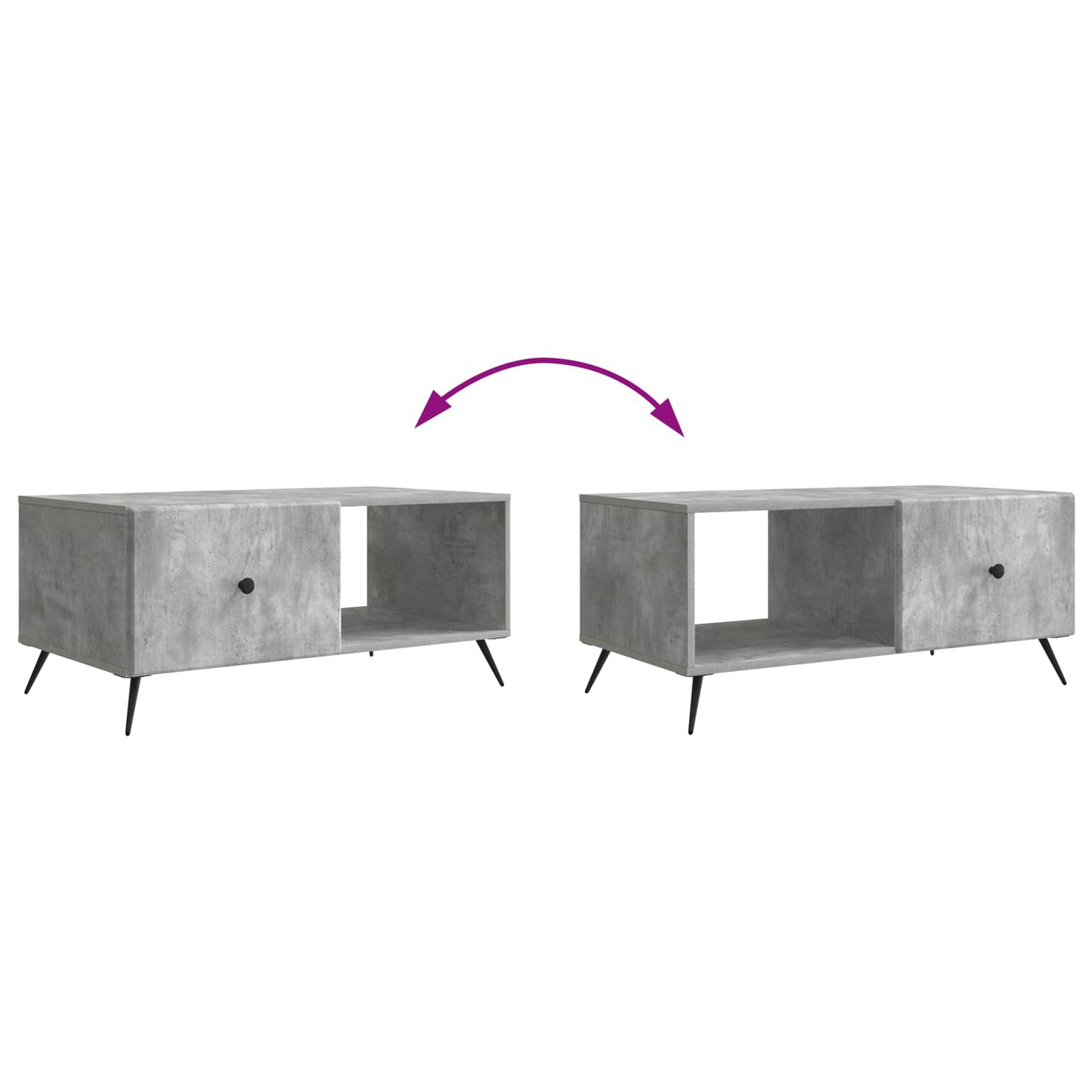 vidaXL Coffee Table Concrete Grey 90 x 50 x 40 cm Engineered Wood