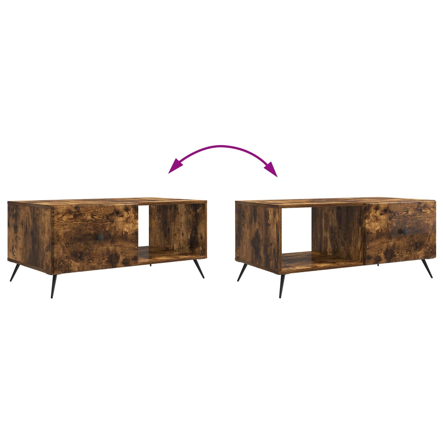 vidaXL Coffee Table Smoked Oak 90 x 50 x 40 cm Engineered Wood