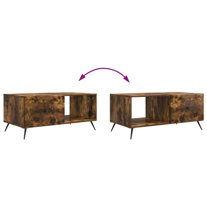 vidaXL Coffee Table Smoked Oak 90 x 50 x 40 cm Engineered Wood