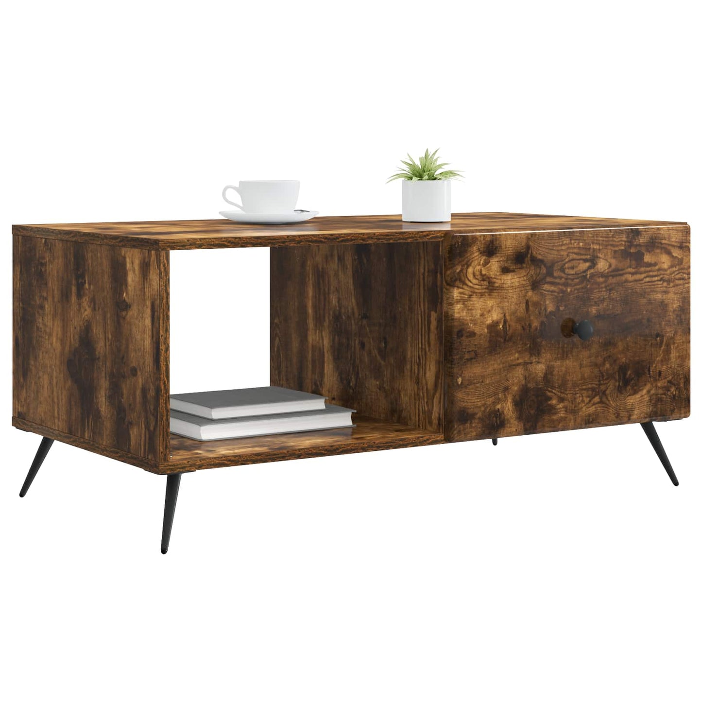 vidaXL Coffee Table Smoked Oak 90 x 50 x 40 cm Engineered Wood