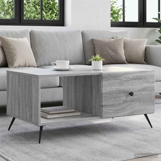 vidaXL Coffee Table Grey Sonoma 90 x 50 x 40 cm Engineered Wood