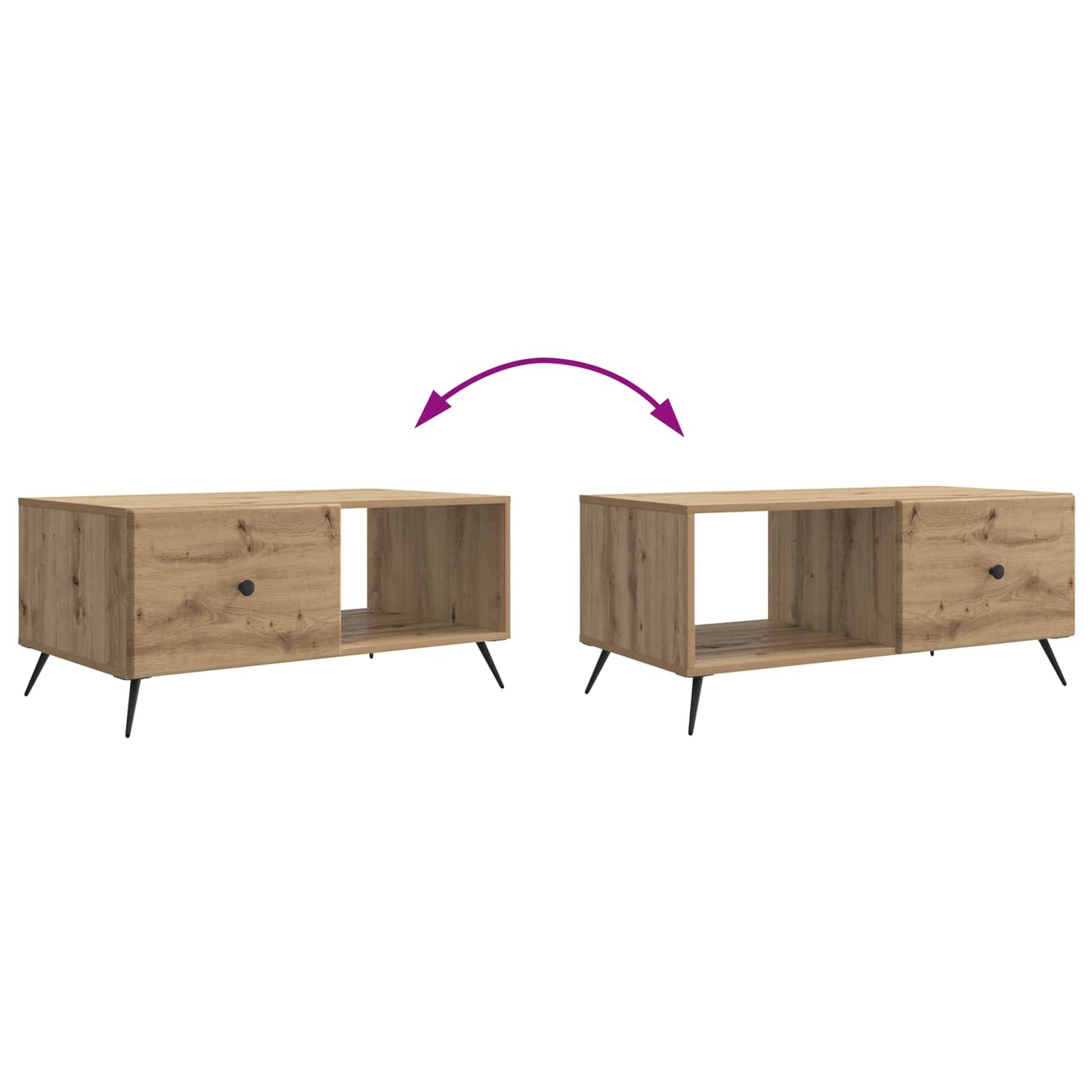 vidaXL Coffee Table Artisan Oak 90 x 50 x 40 cm Engineered Wood