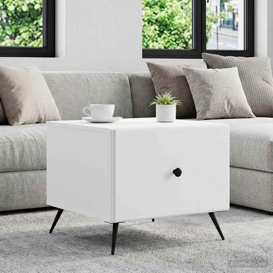 vidaXL Coffee Table with Drawer White 49 x 50 x 40 cm Engineered Wood