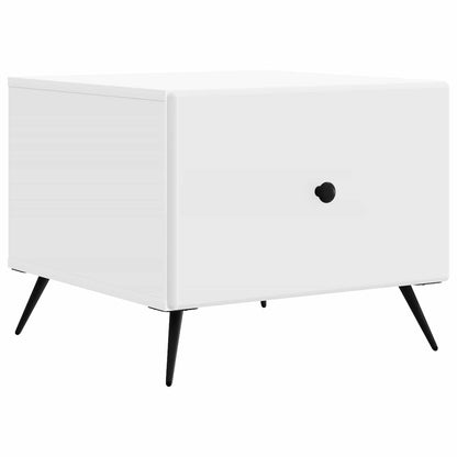 vidaXL Coffee Table with Drawer White 49 x 50 x 40 cm Engineered Wood