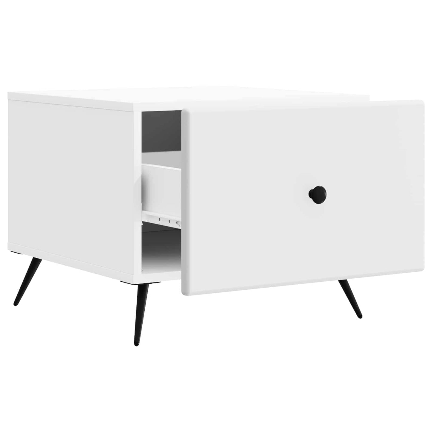 vidaXL Coffee Table with Drawer White 49 x 50 x 40 cm Engineered Wood
