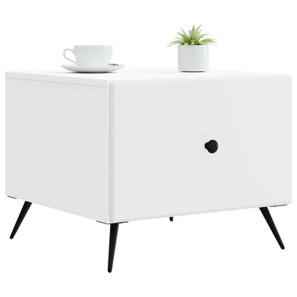 vidaXL Coffee Table with Drawer White 49 x 50 x 40 cm Engineered Wood