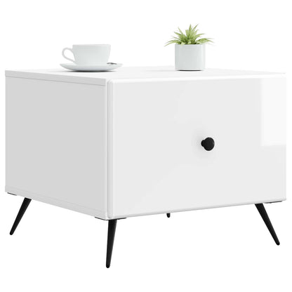 vidaXL Coffee Table High Gloss White 49 x 50 x 40 cm Engineered Wood