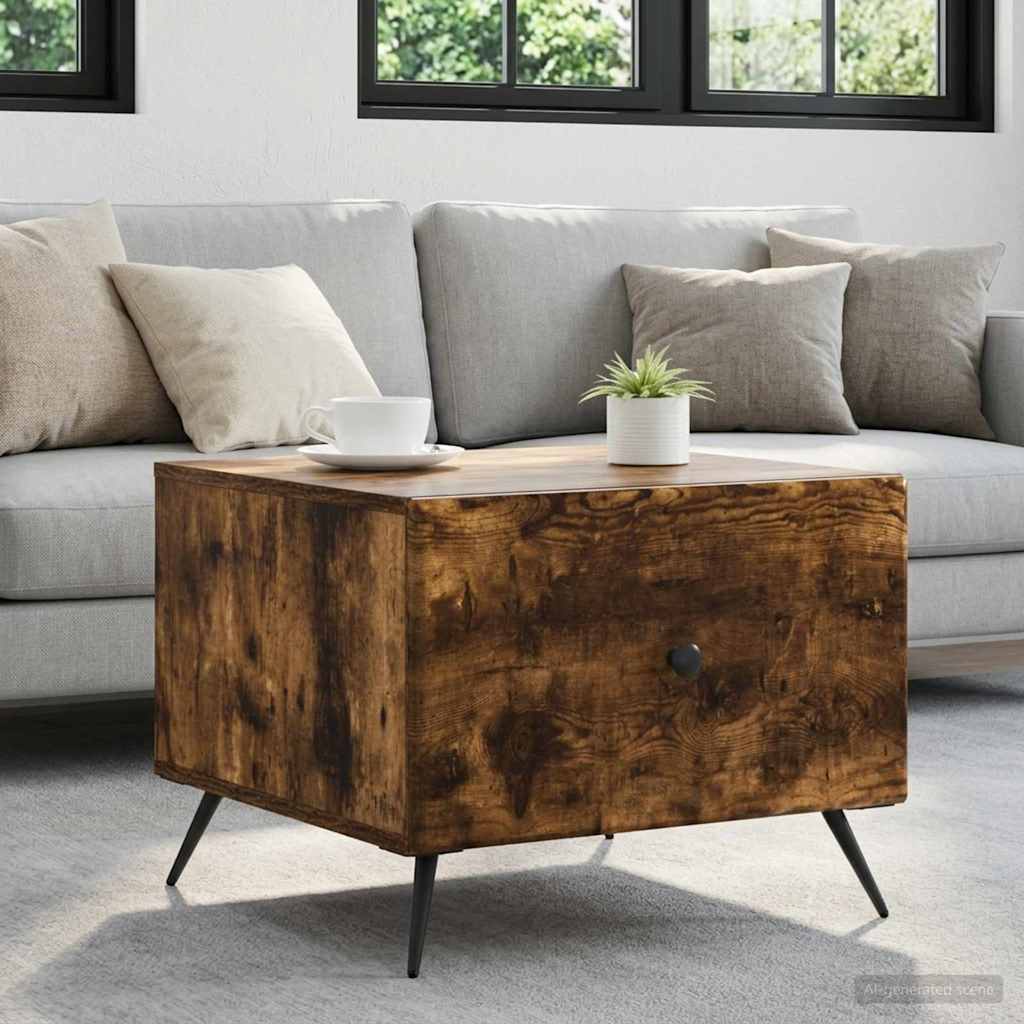 vidaXL Coffee Table Smoked Oak 49 x 50 x 40 cm Engineered Wood
