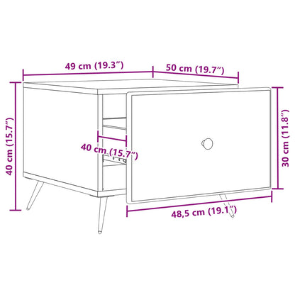 vidaXL Coffee Table Smoked Oak 49 x 50 x 40 cm Engineered Wood