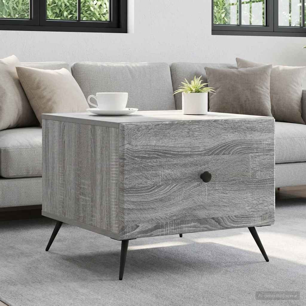vidaXL Coffee Table Grey Sonoma 49 x 50 x 40 cm Engineered Wood