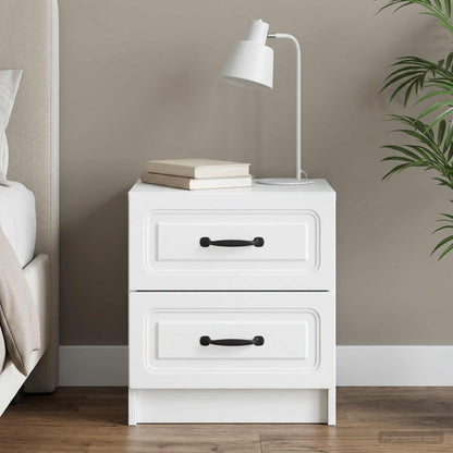 vidaXL Bedside Cabinet White 43 x 34.5 x 44.5 cm Engineered Wood