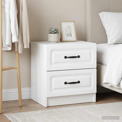 vidaXL Bedside Cabinet 2 pcs White 43 x 34.5 x 44.5 cm Engineered Wood