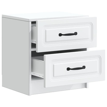 vidaXL Bedside Cabinet 2 pcs White 43 x 34.5 x 44.5 cm Engineered Wood