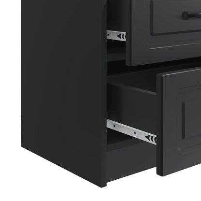 vidaXL Bedside Cabinet Black 43 x 34.5 x 44.5 cm Engineered Wood