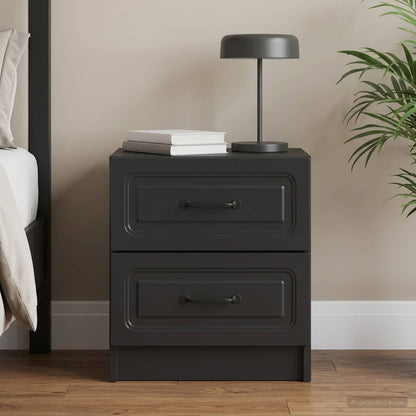 vidaXL Bedside Cabinet Black 43 x 34.5 x 44.5 cm Engineered Wood