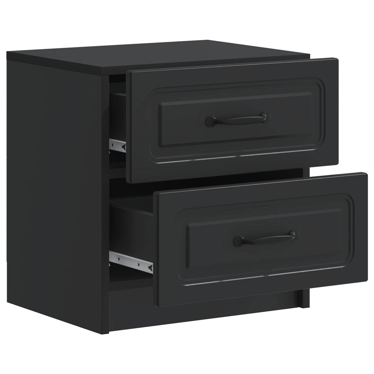 vidaXL Bedside Cabinet Black 43 x 34.5 x 44.5 cm Engineered Wood