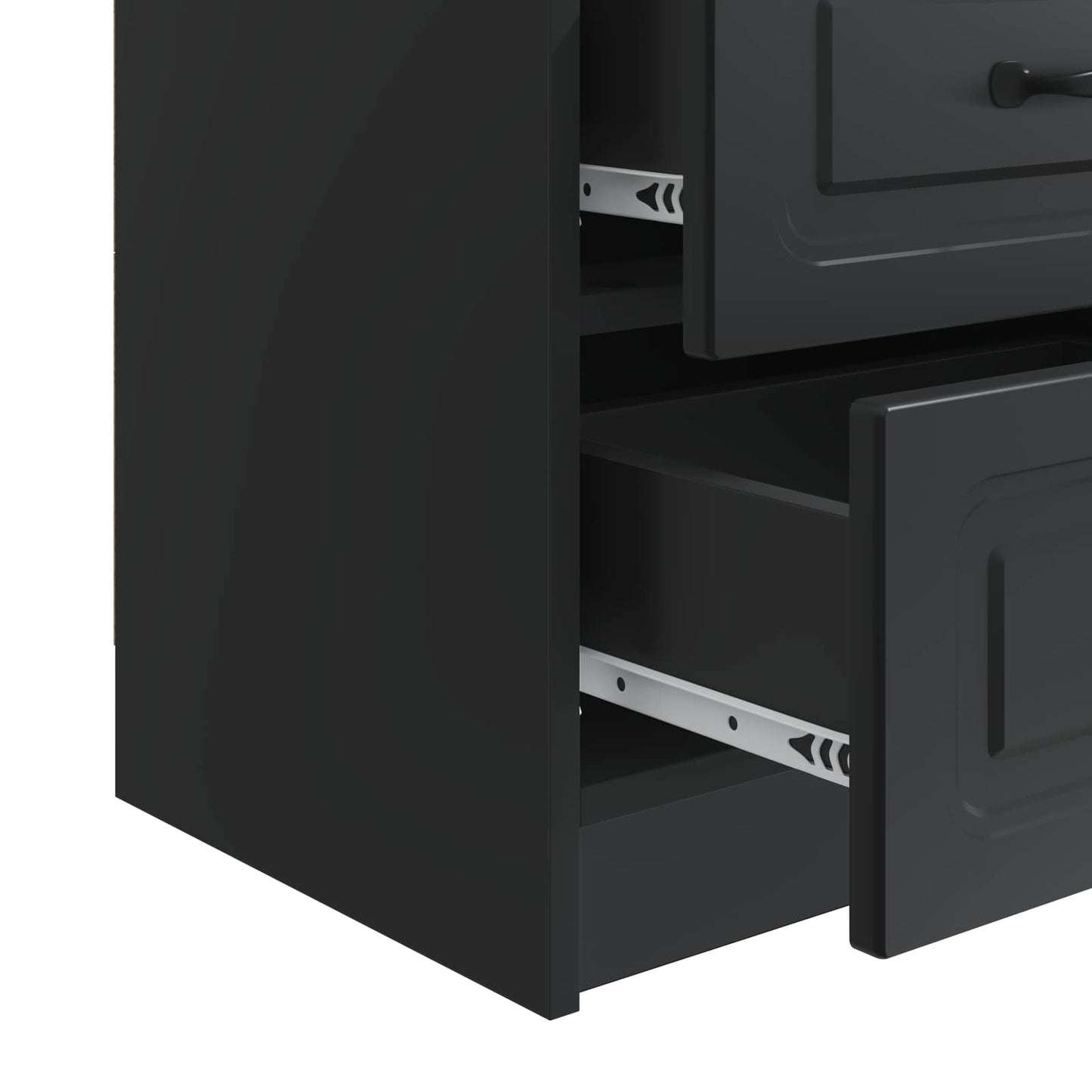 vidaXL Bedside Cabinet 2 pcs Black 43 x 34.5 x 44.5 cm Engineered Wood
