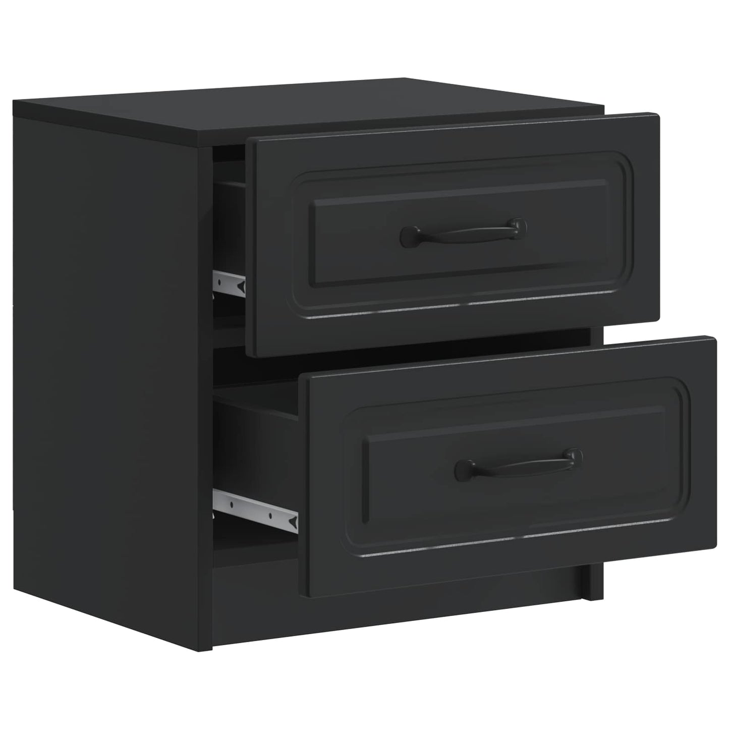 vidaXL Bedside Cabinet 2 pcs Black 43 x 34.5 x 44.5 cm Engineered Wood