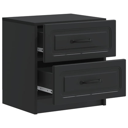 vidaXL Bedside Cabinet 2 pcs Black 43 x 34.5 x 44.5 cm Engineered Wood
